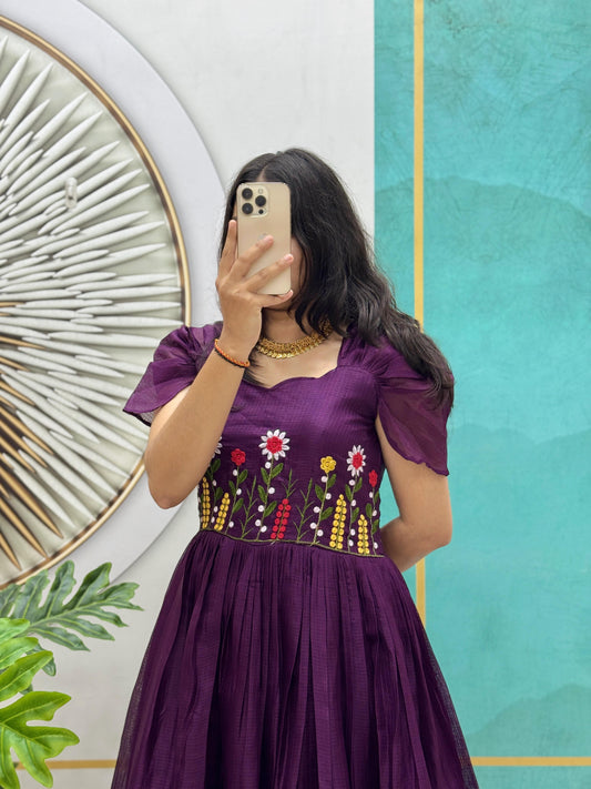 Beautiful Stylist Gown with Handowk Design